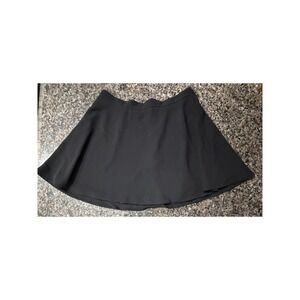 Express Black Skater Mini Skirt Womens Size 12 High Waisted Flared Crepe A-Line